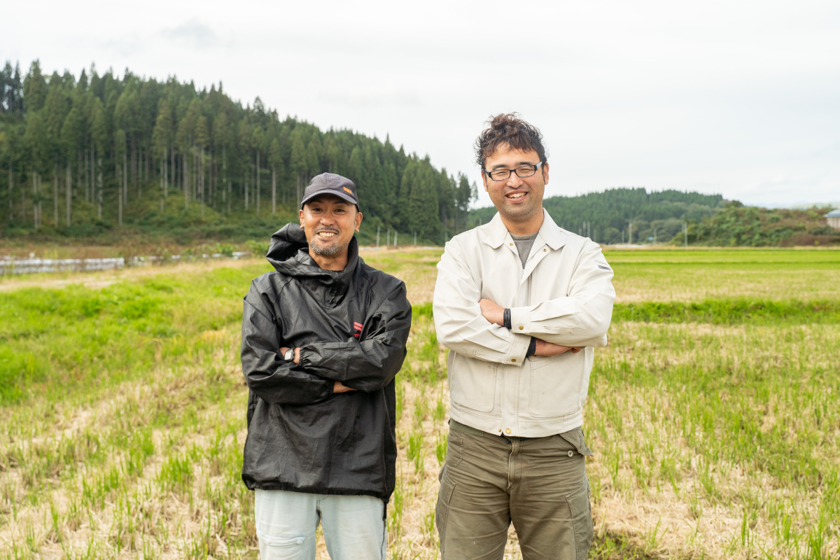 農事組合法人あきた皆別当 代表の草薙さんと社員の田村さん